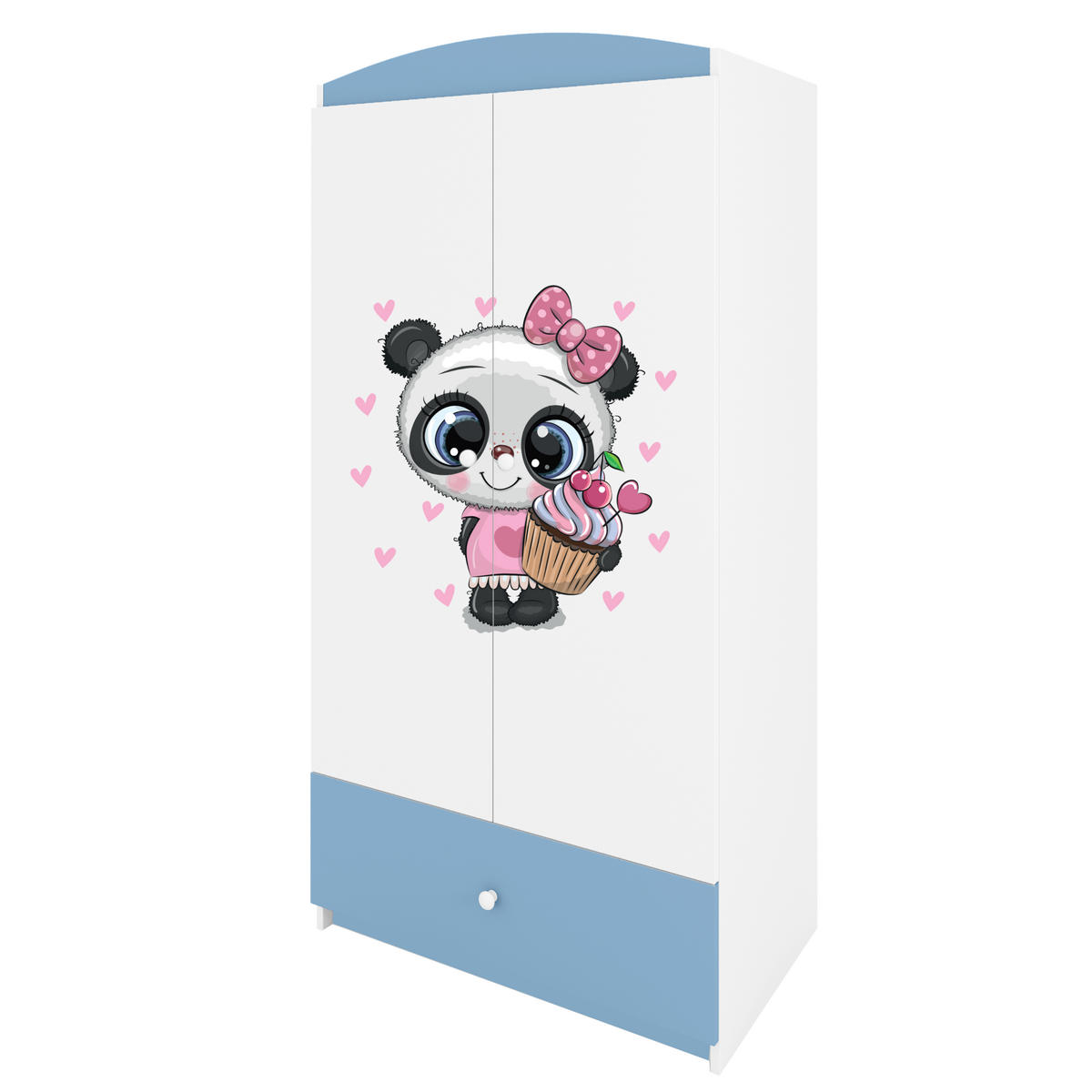 KINDERKLEIDERSCHRANK Panda 90/175/52 - Blau, Holzwerkstoff (90/175/52cm) - Kocot Kids