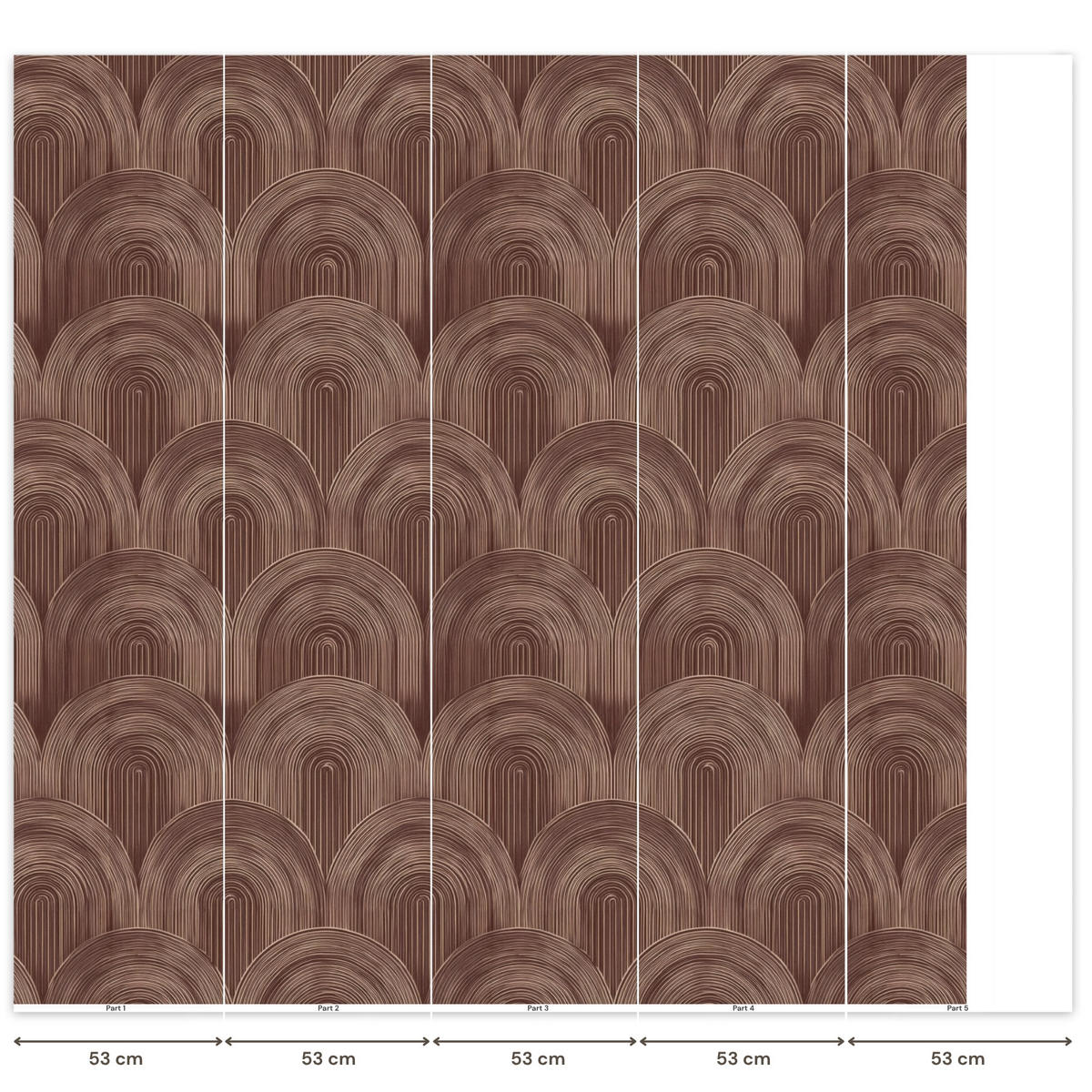 TAPETE - Rhythmic - Aufschlag - Braun - 240x260 cm - Dunkelbraun, Papier (240/260cm) - OnlyWow