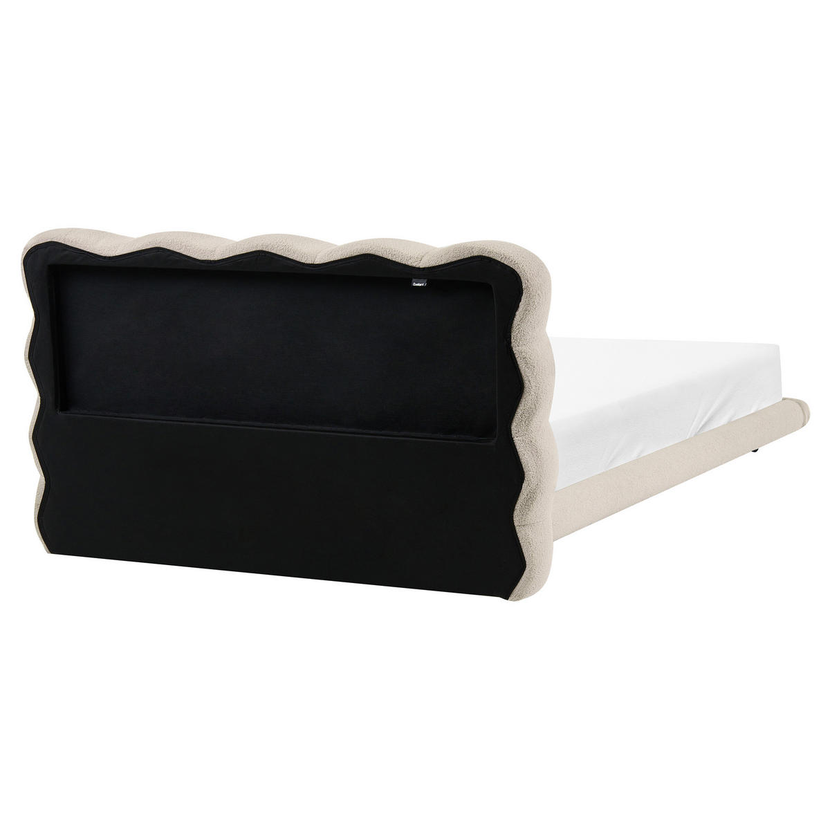 POSTELJA z letvenim dnom 160/200 bouclé bež Soulisse - črna/bež, tekstil (160/200cm) - Beliani