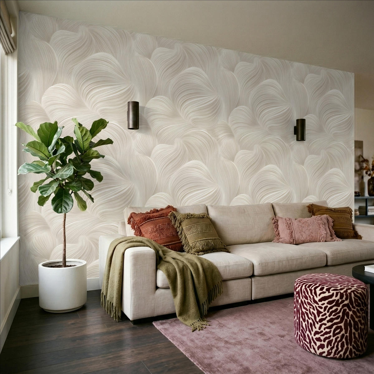 TAPETE - Lines - Ventilator - Beige - 450x280 cm - Creme, Papier (450/280cm) - OnlyWow