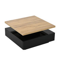 COUCHTISCH Schwarz/Walnuss 70/70/36 cm - Walnussfarben, Holzwerkstoff (70/70/36cm) - PANGIVO