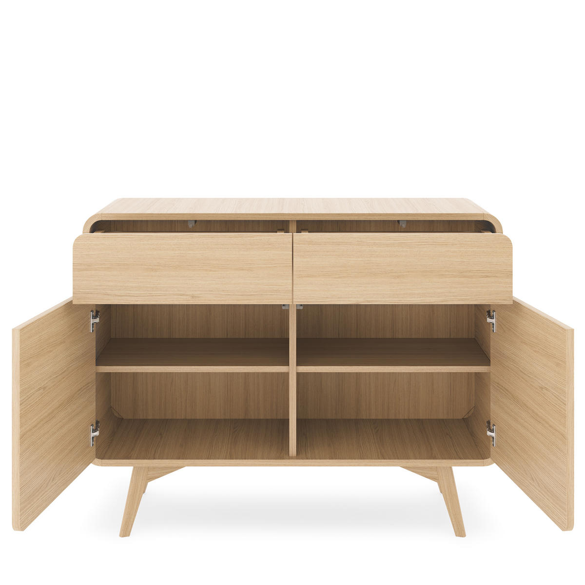 SIDEBOARD LEVANTE 108/84/39cm mit 2 Schubladen 2 Türen Eichefarben - Eichefarben/Naturfarben, Holzwerkstoff (108/84/39cm) - MASSENO