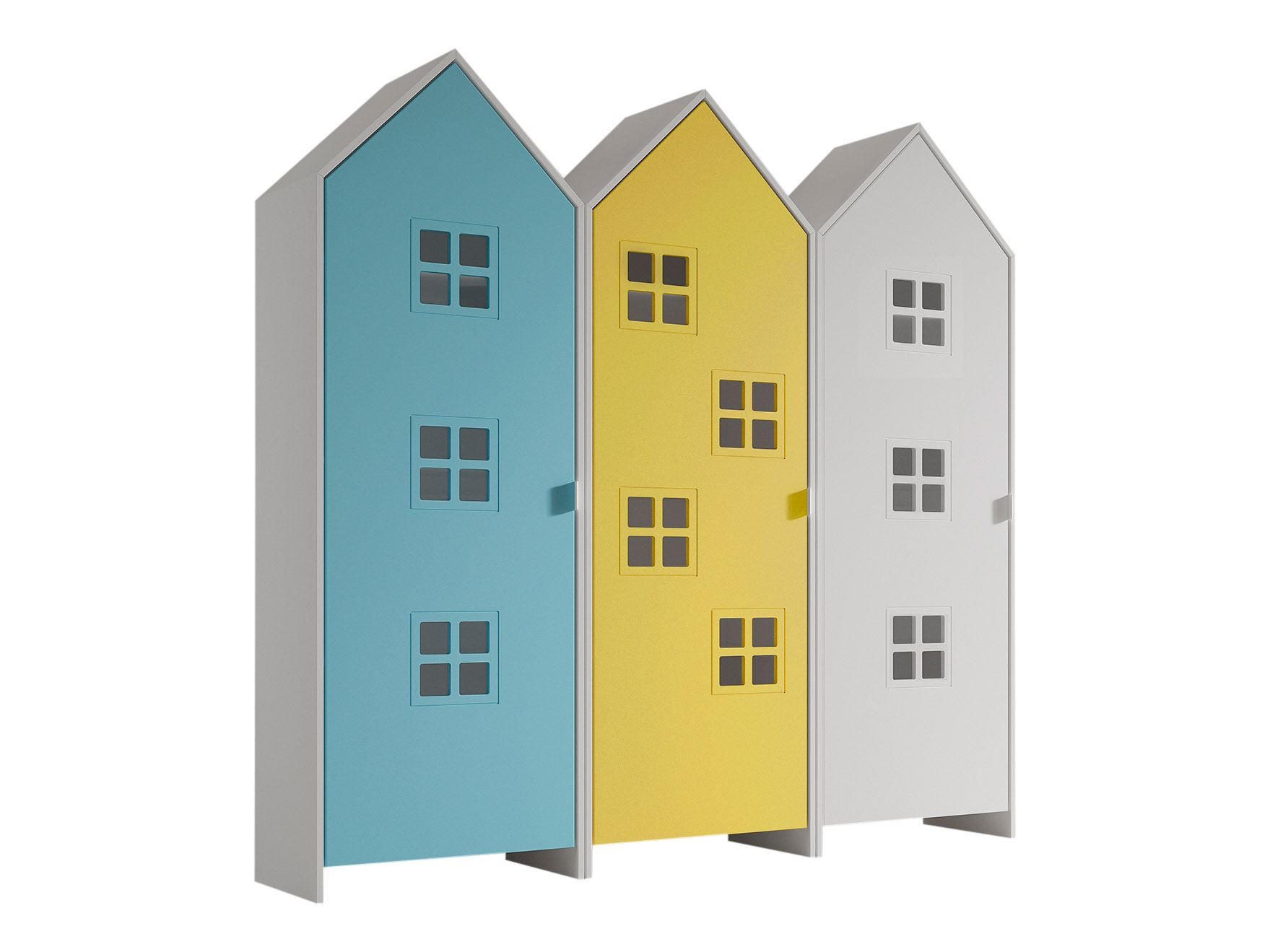 REGALSCHRANK Set Kania 173x37x171 MDF Weiß /Bunt - Blau/Gelb, Holzwerkstoff (173/171/37cm) - 58aufmkessel