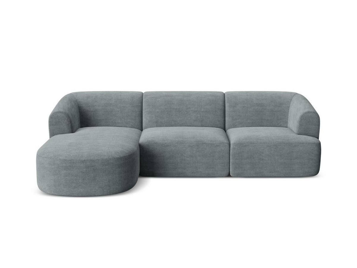 MODULARES-ECKSOFA links Campi aus Cord dunkelgrau 4 Sitzplätze - Dunkelgrau, Textil (156/256cm) - Cosmopolitan Design