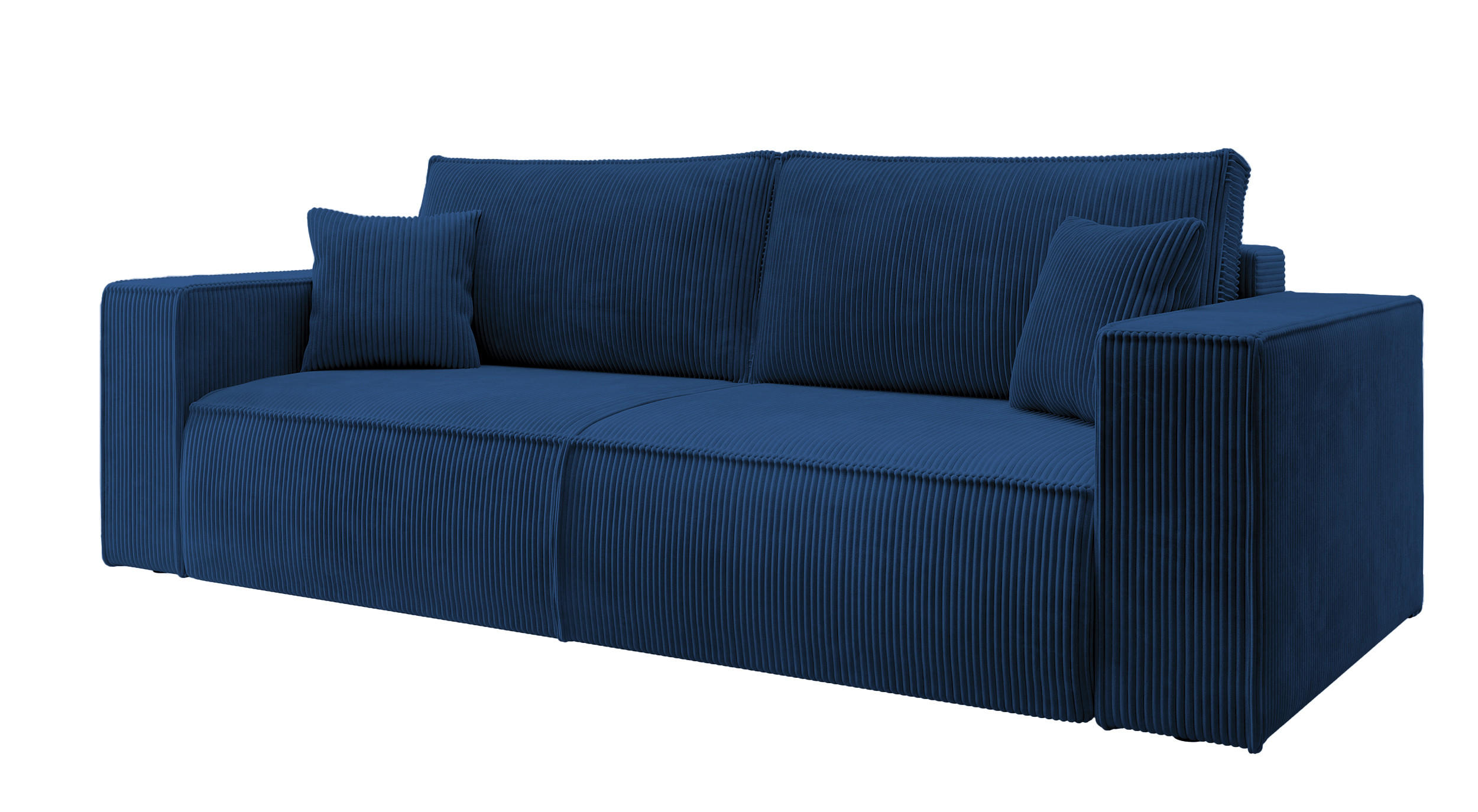 SCHLAFSOFA Farese Dunkelblau Cordbezug - Schwarz/Dunkelblau, Kunststoff/Textil (257/85/102cm) - Selsey