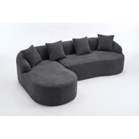 ECKSOFA 243/150/67 cm Dunkelgrau Chenille - Dunkelgrau, Textil (243/150cm) - Oxeza