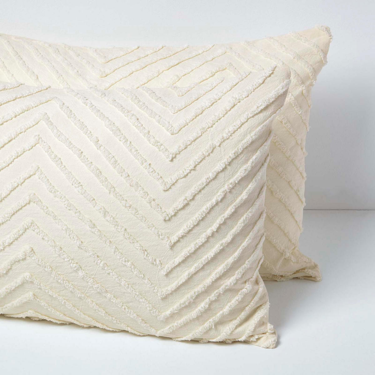 BETTWÄSCHE Perkal getuftet - Weiß, Textil (230/220cm) - Homescapes