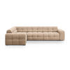 ECKSOFA links Kendal aus Samt mandelbeige 6 Sitzplätze - Cappuccino, Textil (231/332cm) - Micadoni