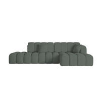 ECKSOFA mit Schlaffunktion Ottomane RECHTS OLEA-L2 321x164x75 Grün Tissu - Waldgrün/Schwarz, Holzwerkstoff/Kunststoff (164/321cm) - ALTDECOR