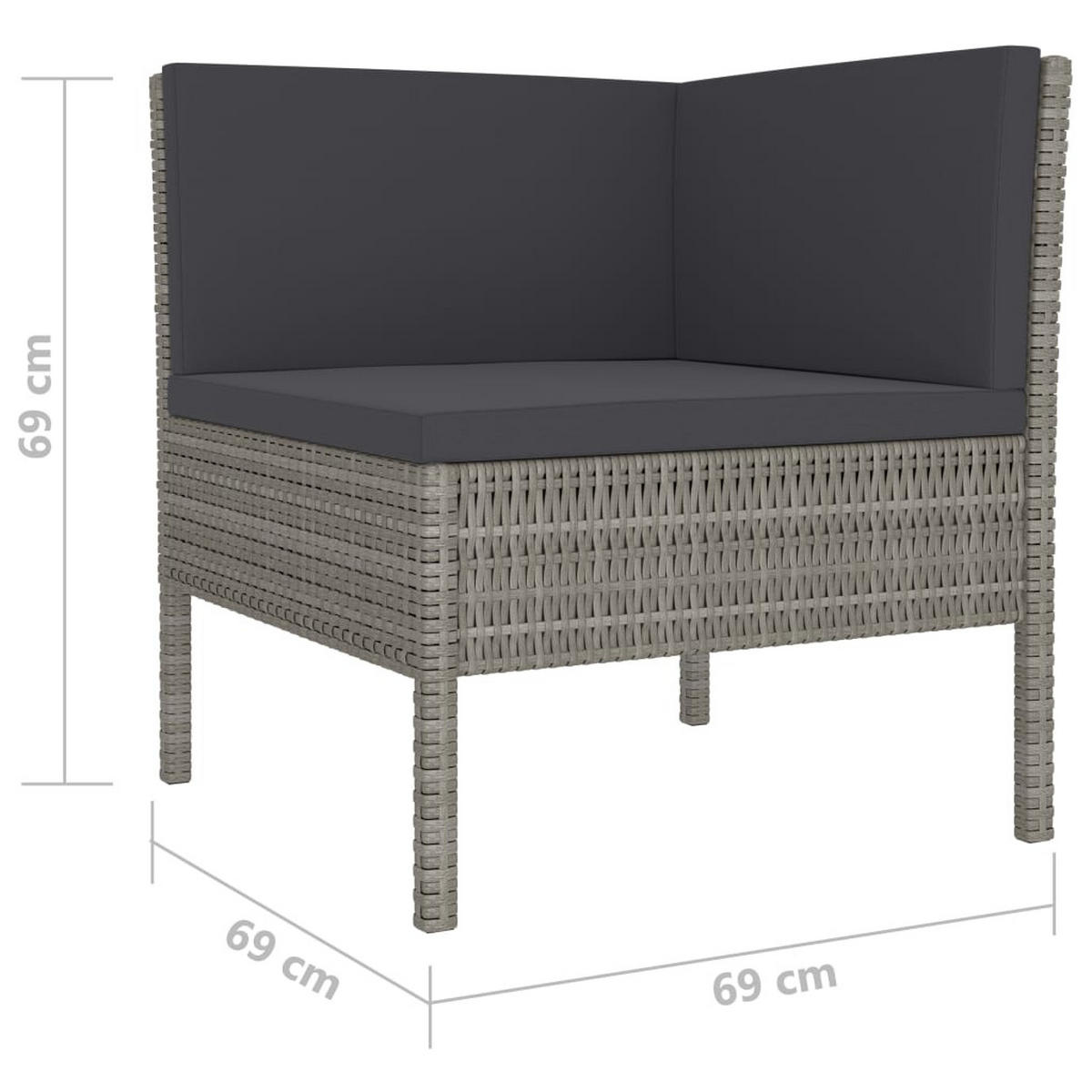 GARTENSET Redpath 4-teilig - Grau, Metall - Nettlife