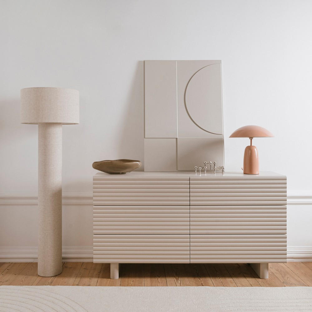 KOMMODE Torino mit 6 Schubladen, 150 cm, Kaschmir - Kaschmir, Holzwerkstoff (150/81/37cm) - Beautysofa