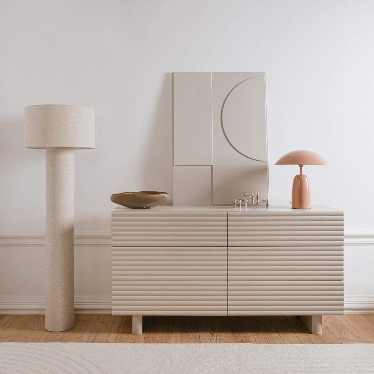 KOMMODE Torino mit 6 Schubladen, 150 cm, Kaschmir - Kaschmir, Holzwerkstoff (150/81/37cm) - Beautysofa