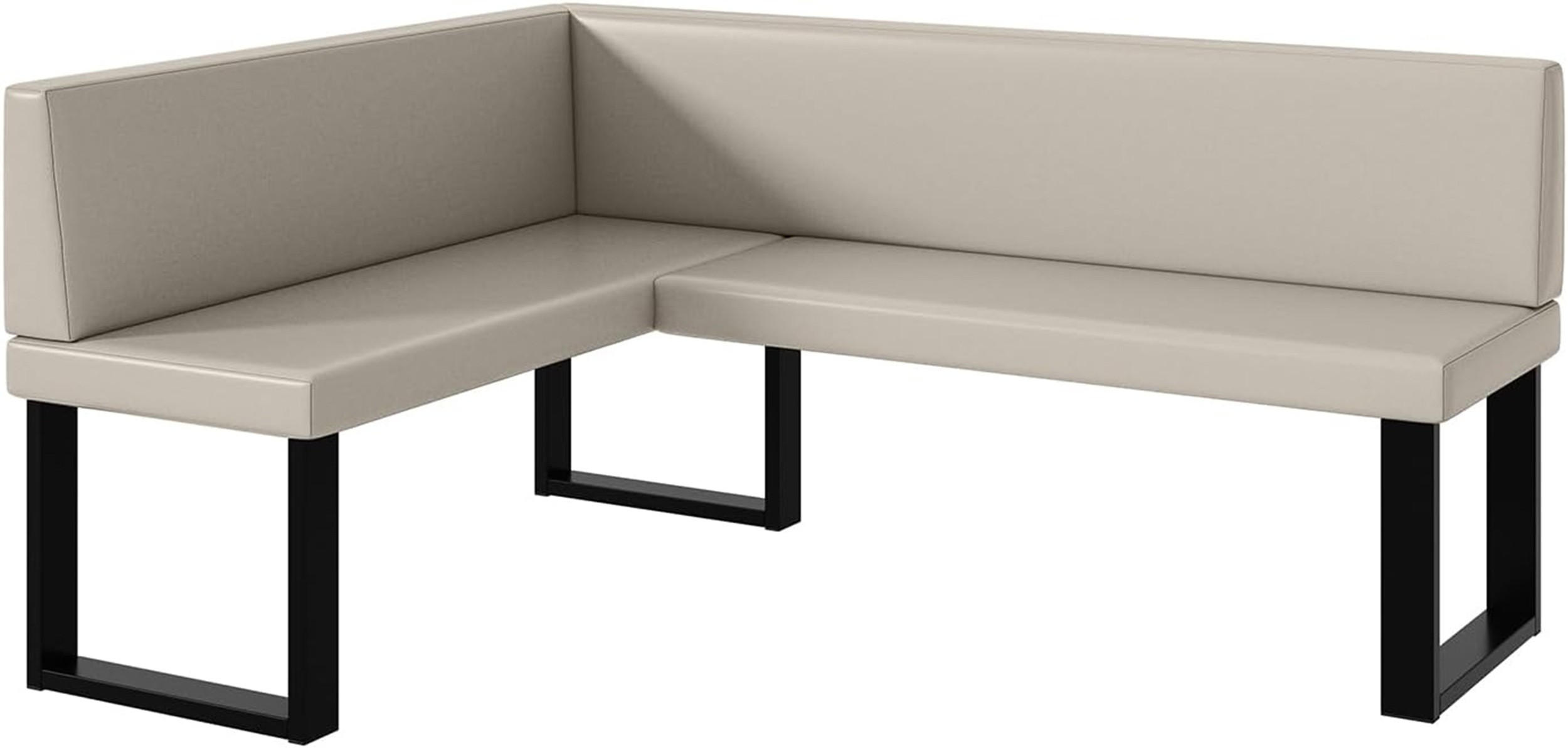 ECKBANK TONI_U - Beige, Leder (128/168cm) - Meblini