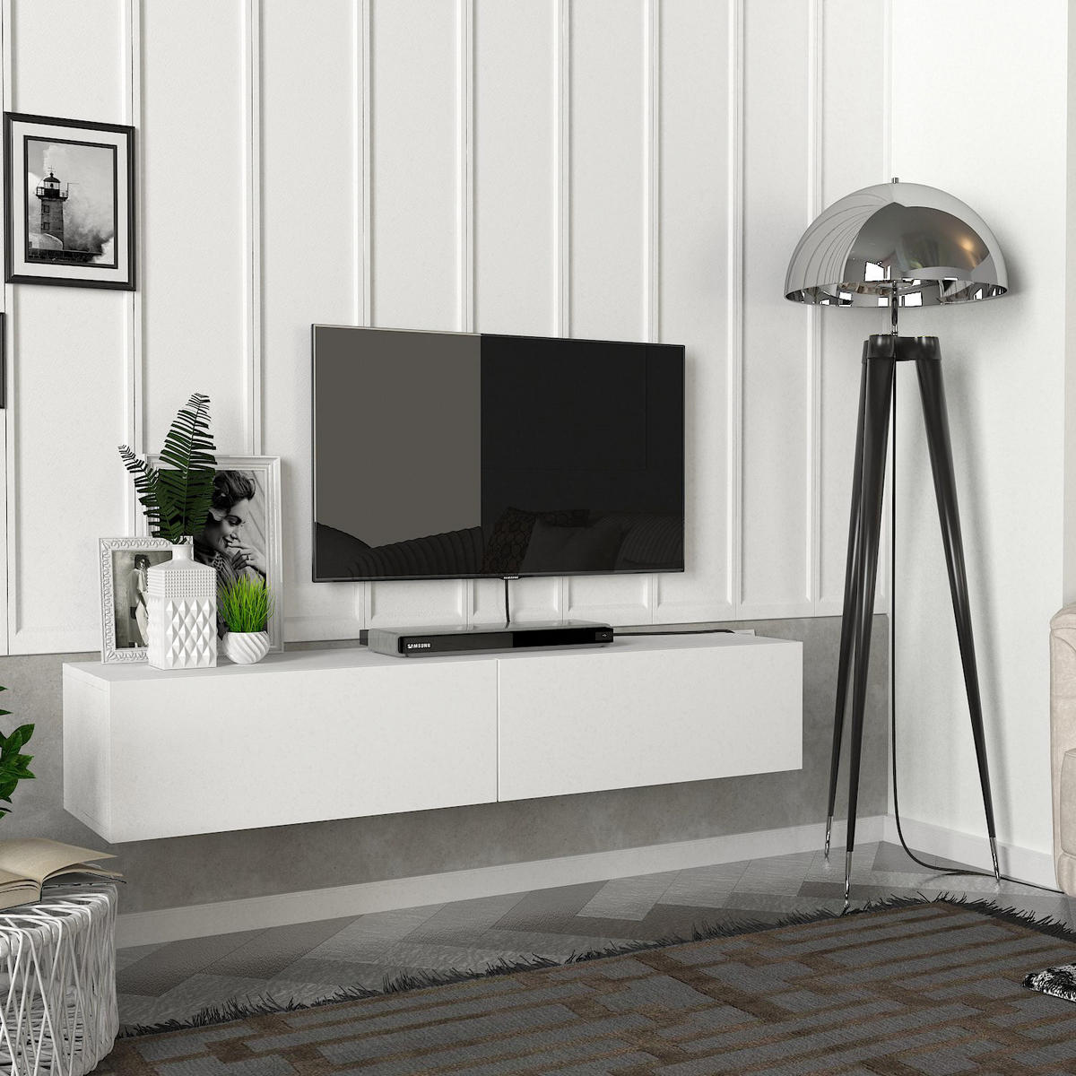 TV-LOWBOARD Hängend Aristo Weiß - Weiß, Holzwerkstoff (135/25/31.6cm) - moebel17