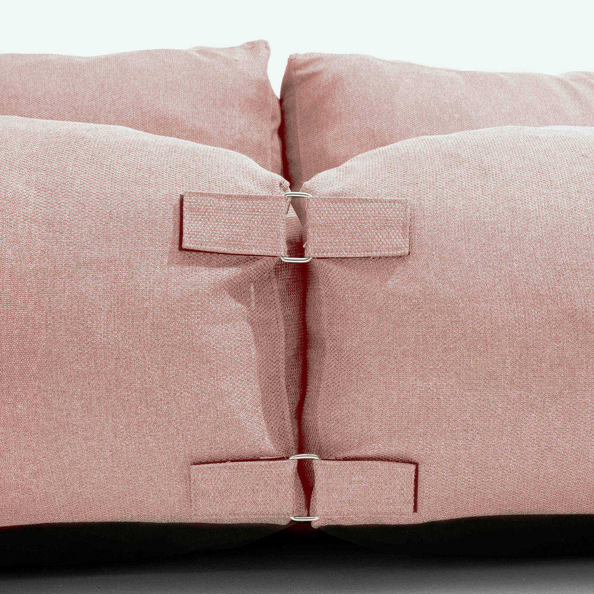 GARTENSOFA mit 2 Sitzplätzen, Puderrosa - Pink, Textil - Oviala