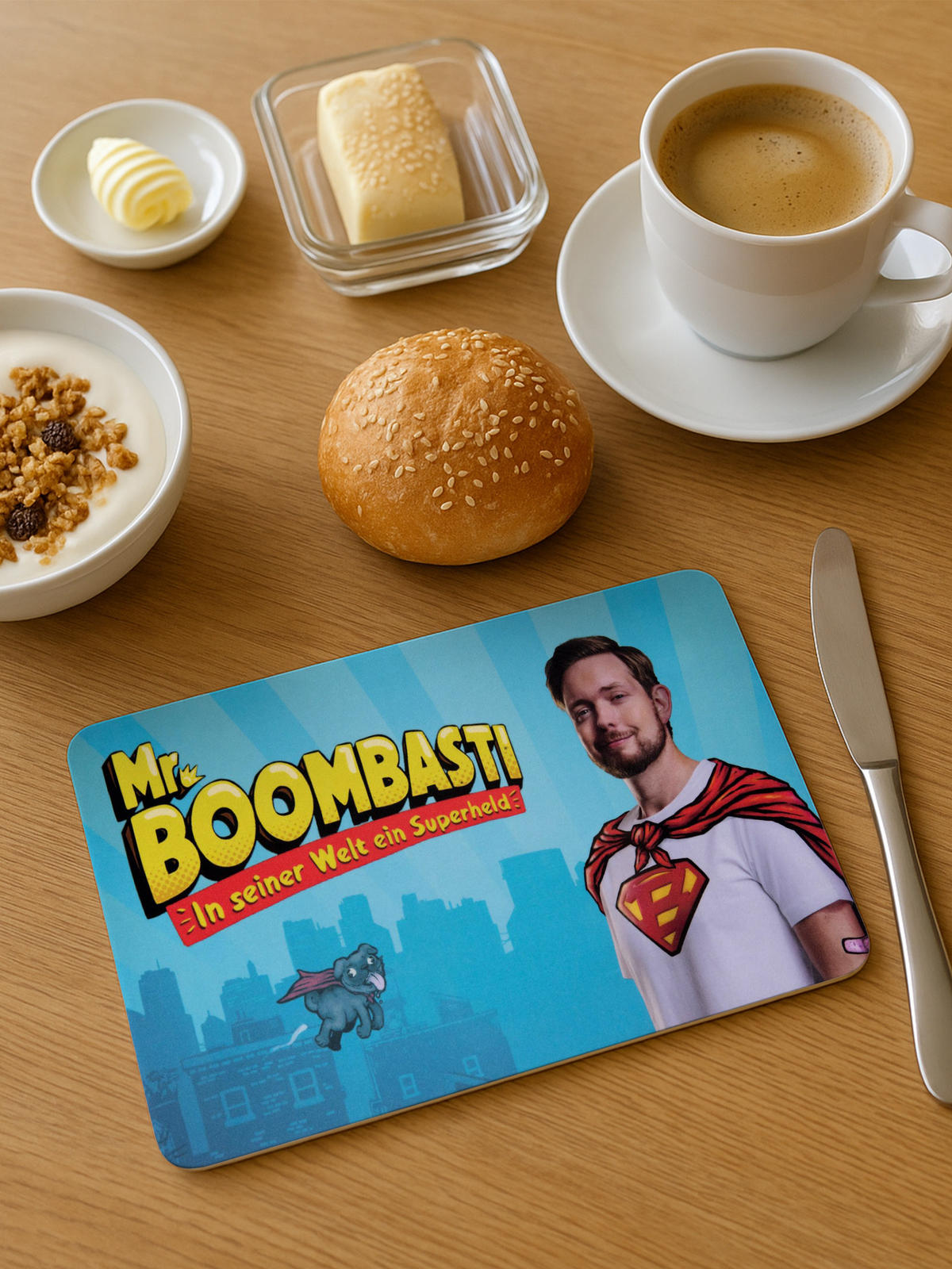 BRETTCHEN Bastian Bielendorfer Mr. Boombasti Blau 14,5 x 23,5 cm - Blau, Kunststoff (14.5/23.5cm) - United Labels