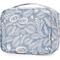 KULTURTASCHE zum Aufhängen mit Haken Blaues Blatt - Multicolor, Textil (5/1/5cm)