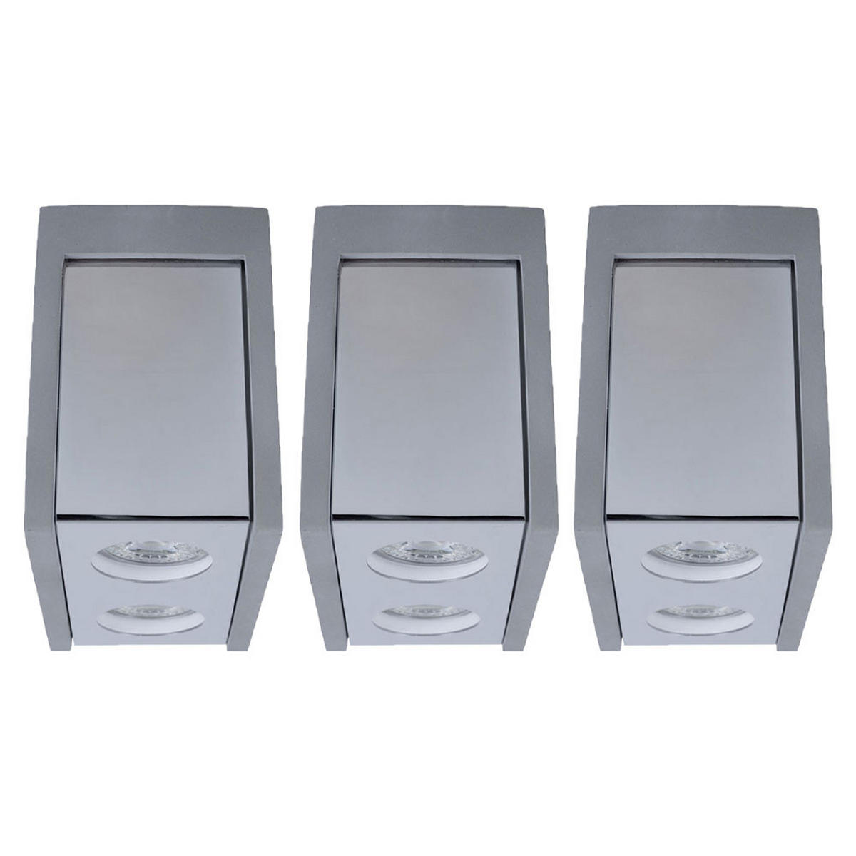 DECKENLEUCHTE Metall Beton Grau 2 Flammig 3er Set - Grau, Stein (18/10/14.7cm) - Globo Lighting