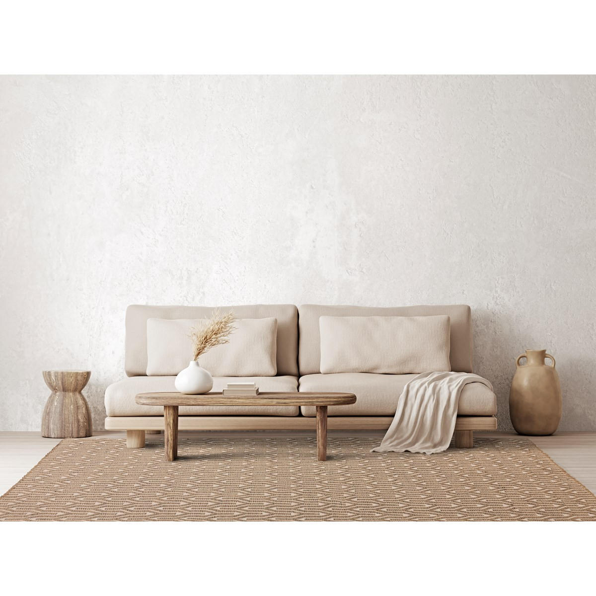 TEPPICH Moderner aus Natural Materials und Baumwolle LATTICE Beige 200 x 290 cm - Beige, Naturmaterialien (200/290cm) - Novatrend