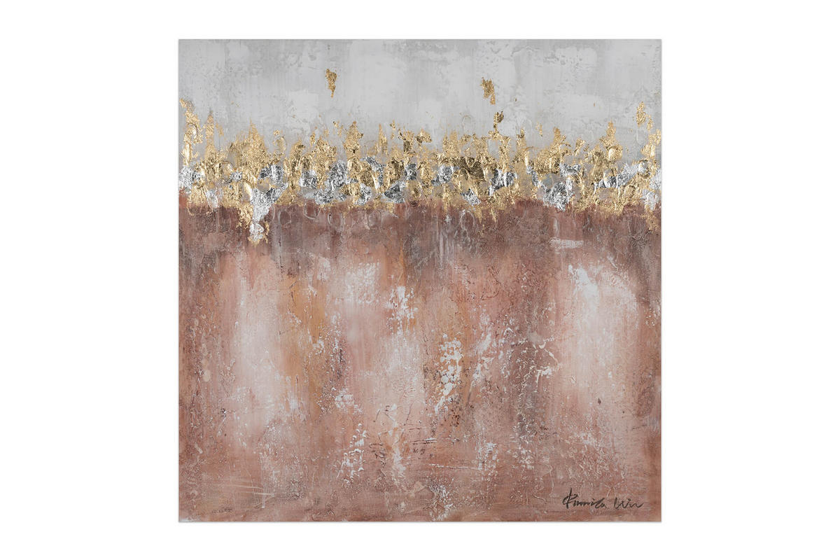 ACRYLBILD HANDGEMALT 60/60 cm - Pink, Holz/Textil (60/60cm) - KUNSTLOFT