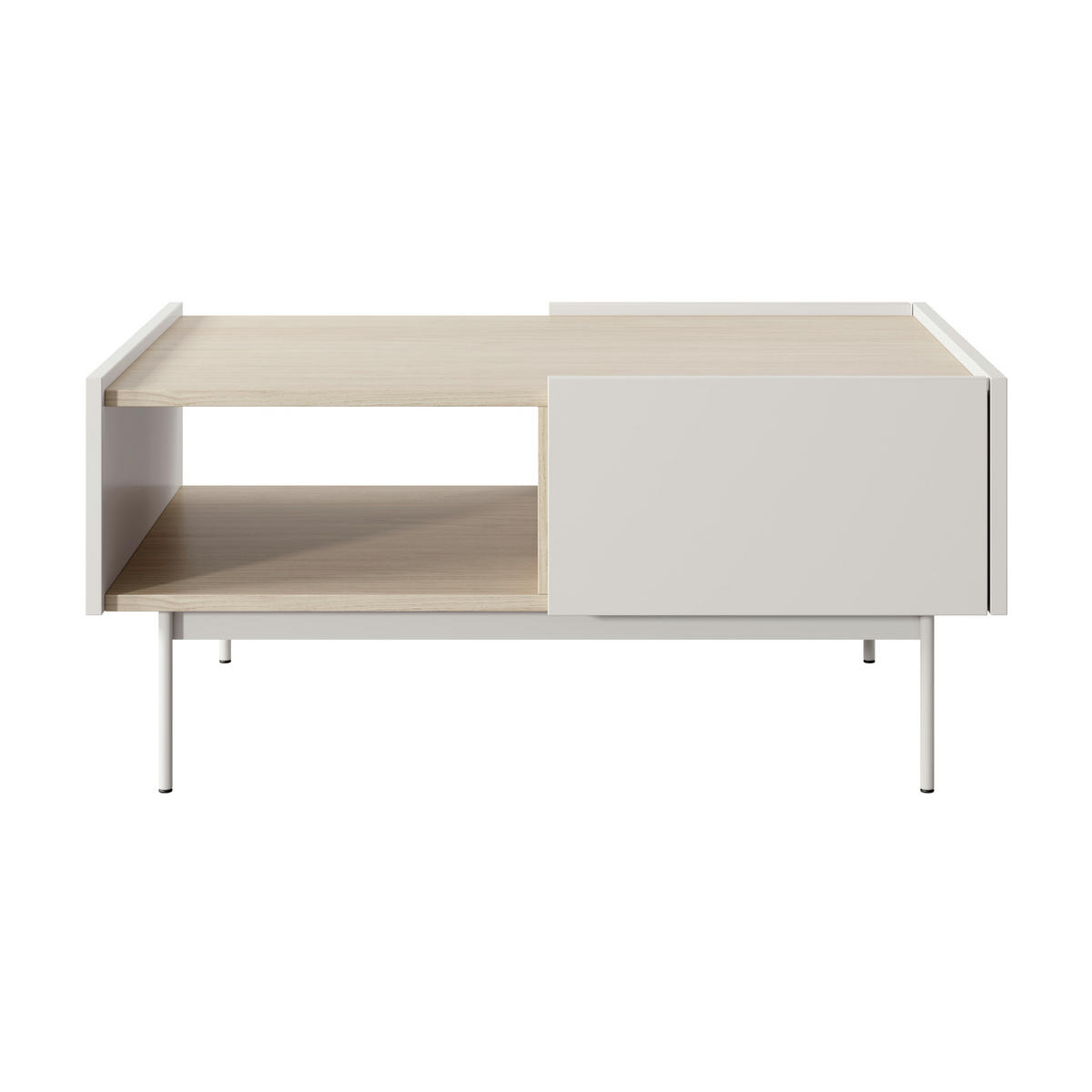 COUCHTISCH KELOWNA STO1-3S System der leisen Schließung der Fronten, Kaschmir - Kaschmir, Holzwerkstoff/Kunststoff (65/97/45cm) - Komodee