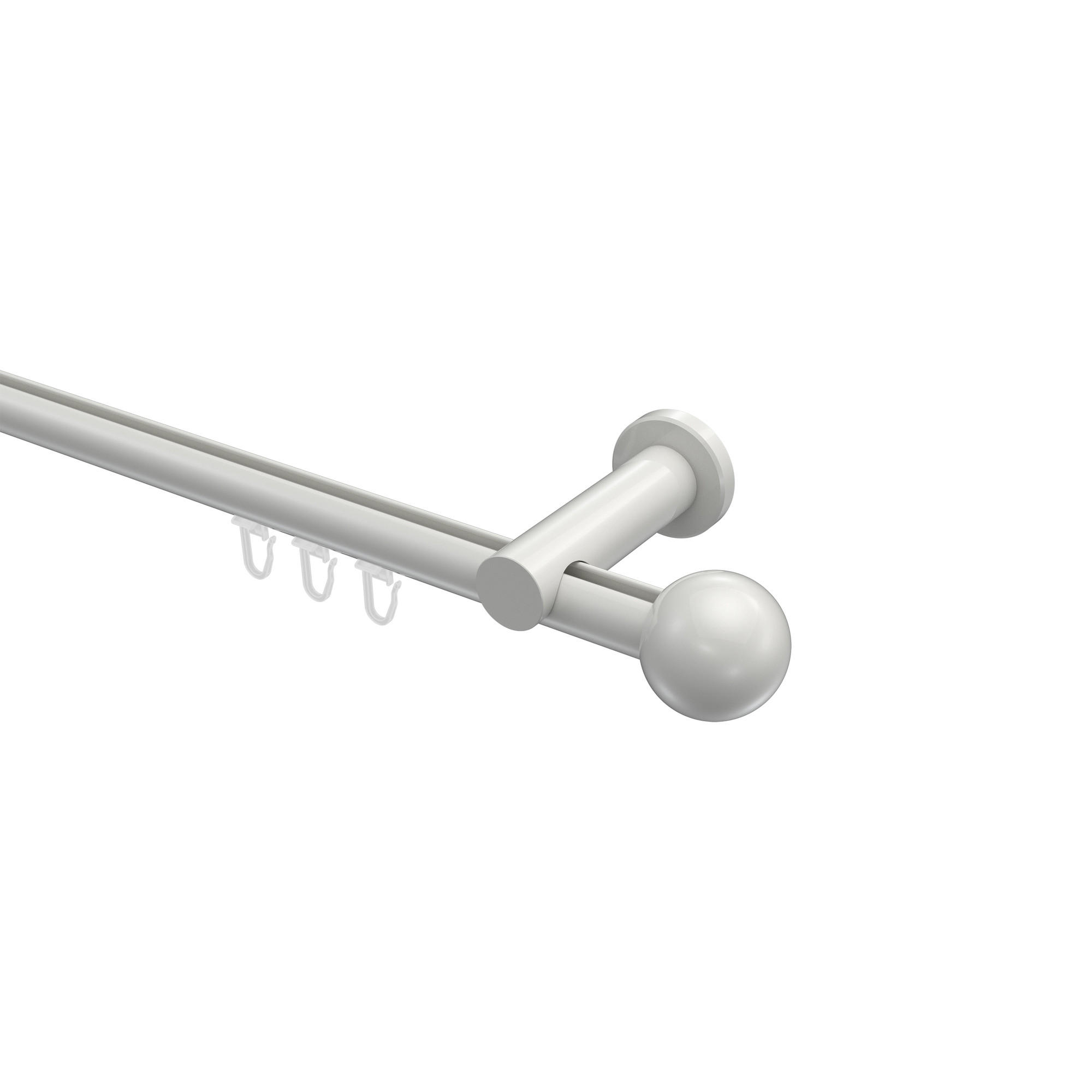 INNENLAUF-GARDINENSTANGEN-SET Platon Luino 480 cm (geteilt in 3 x 160 cm), 1-läufig, 20 mm Ø Weiß - Weiß, Metall (480cm) - INTERDECO