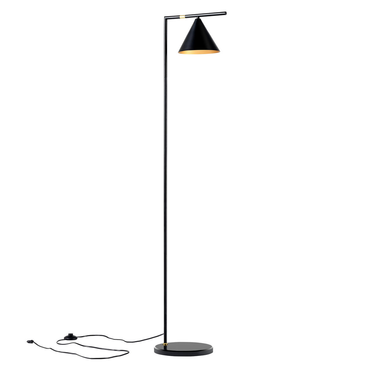 STEHLEUCHTE Leicester - Schwarz, Metall (20/20/160cm) - lux.pro