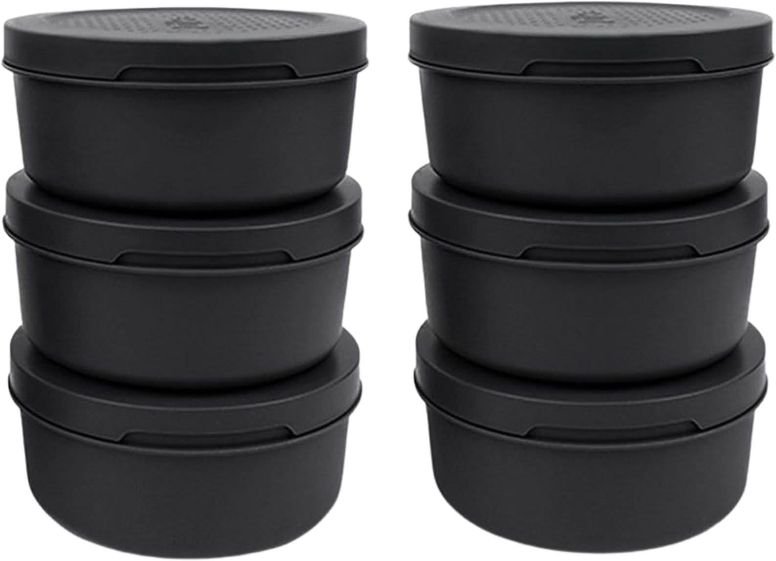 FRISCHHALTEDOSE Pizzateigbox – ø 16 cm / 250 Gramm – Schwarz – 6 Stück - Schwarz, Kunststoff (2/8/16cm)