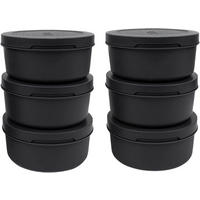 FRISCHHALTEDOSE Pizzateigbox – ø 16 cm / 250 Gramm – Schwarz – 6 Stück - Schwarz, Kunststoff (2/8/16cm)