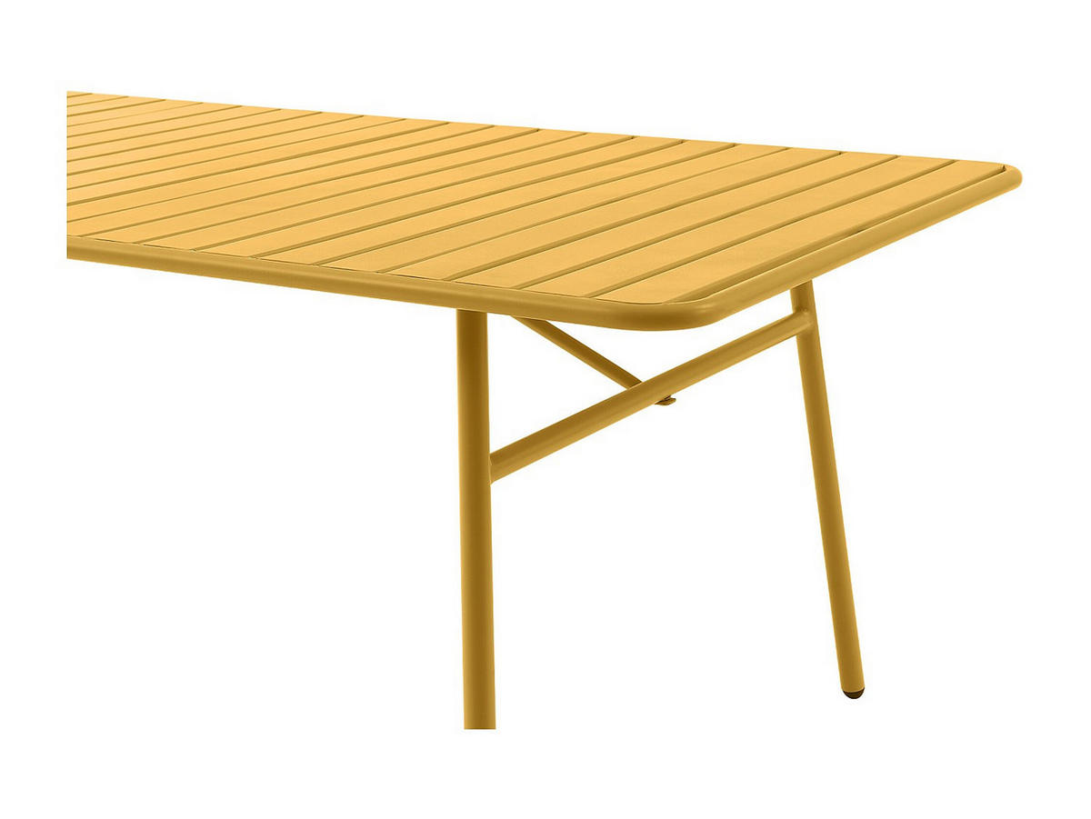 GARTENTISCH - 4 , 6 -Sitzer - Stahl - senffarben - MIRMANDE - Gelb, Metall (80/160/74.5cm) - Vente-Unique