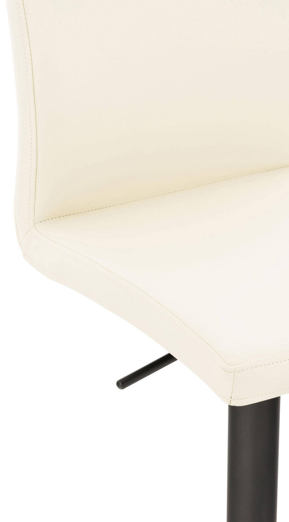 BARHOCKER Cathy, Gestell schwarz, Kunstleder Creme - Creme/Schwarz, Kunststoff/Textil (40/100/49cm) - TPFLiving