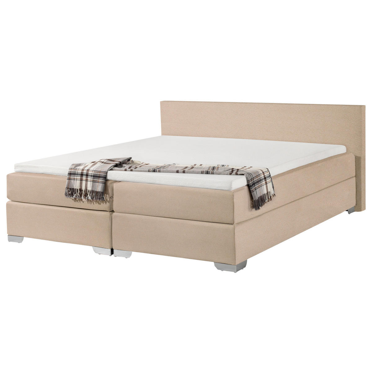 BOXSPRINGBETT 180/200cm Beige President - Beige, Textil (180/200cm) - Beliani