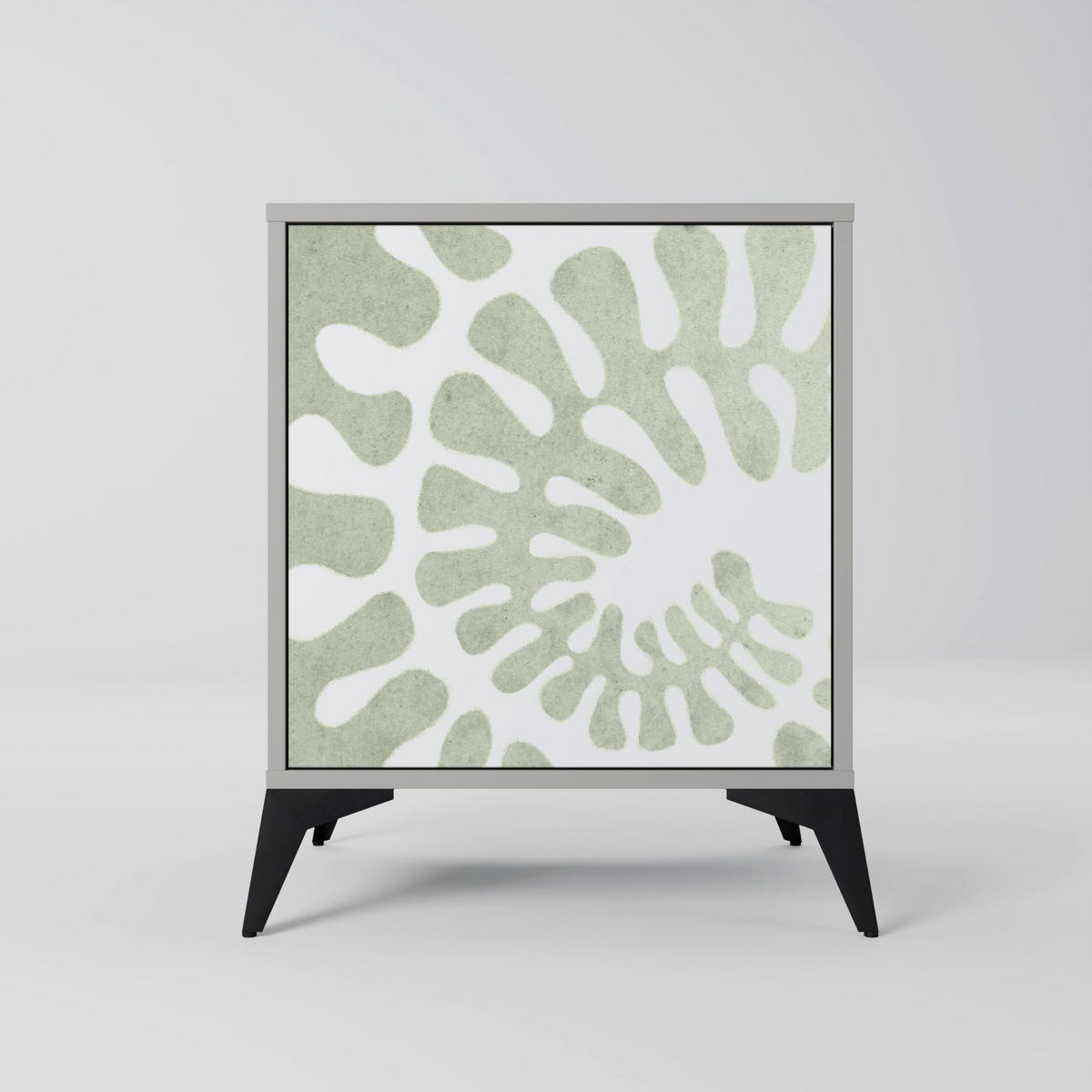 SIDEBOARD HELIX DANCE, Grau, 57,5x42x70,5 cm, Schwarze Metall-Sternfüße - Multicolor/Schwarz, Holzwerkstoff/Metall (57.5/70.5/42cm) - SpaceRebels