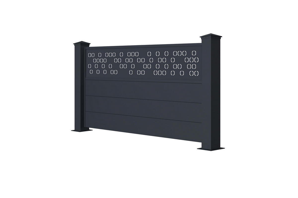 VORGARTENZAUN Adula grau 1,9m H.90cm aluminium - Grau, Metall (189/89cm) - Casanoov