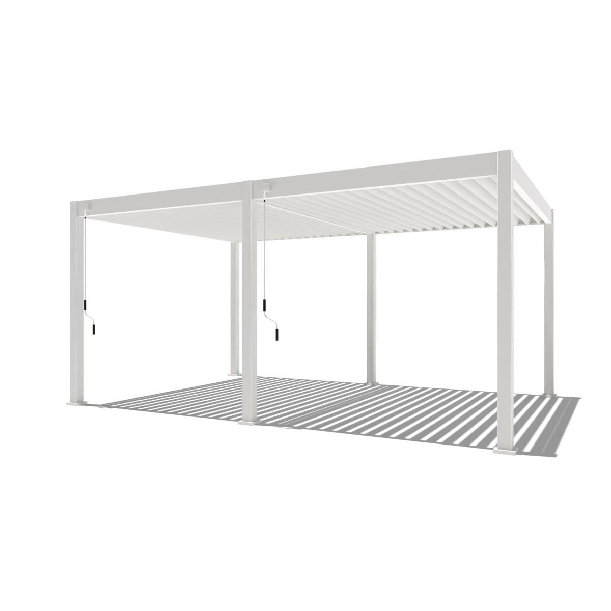PERGOLA Terrassenüberdachung Superior Aluminium freistehend | 3,6 x 5,3 M | Lamellendach weiß - Weiß, Metall (530/255/360cm) - PergoLine
