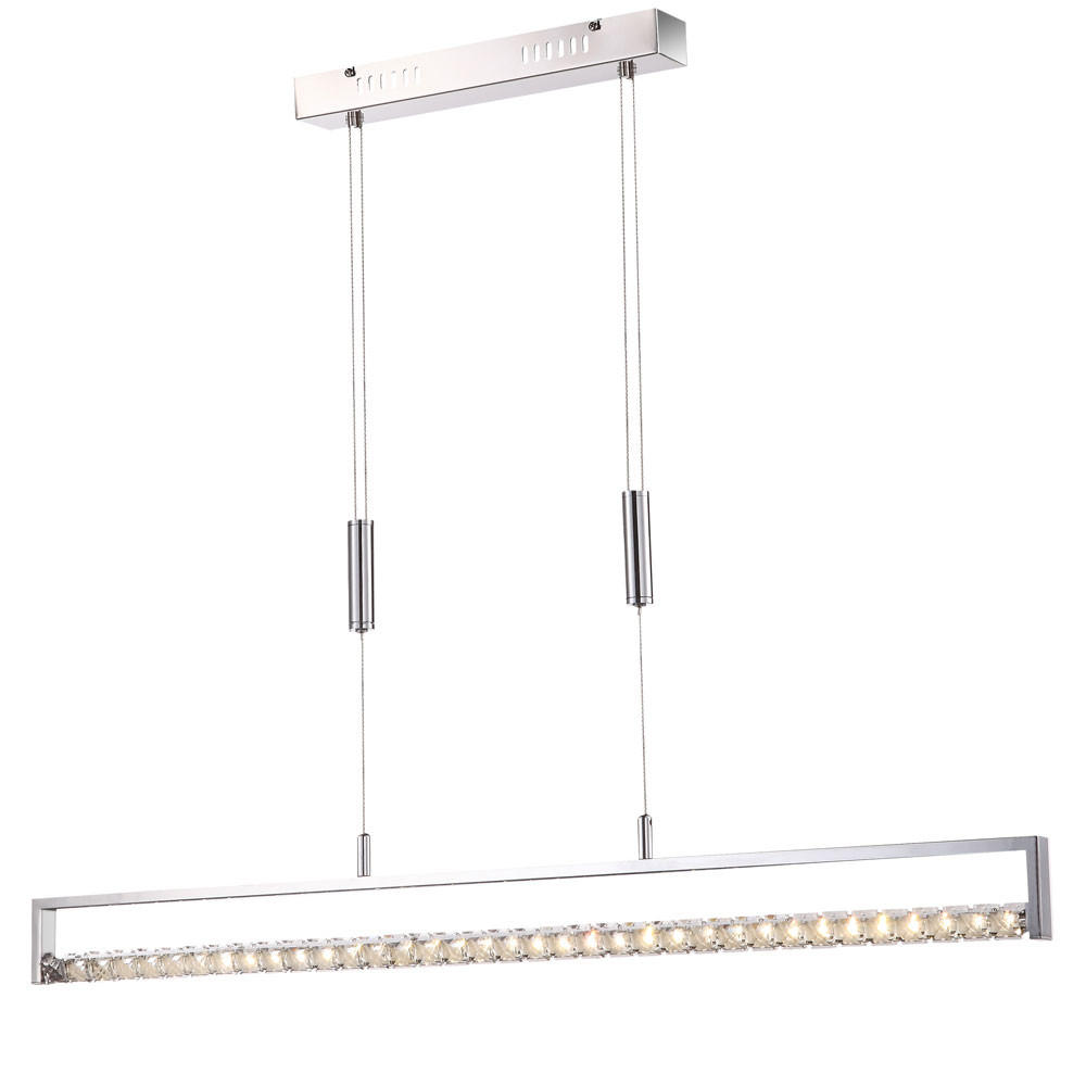 LED HÄNGELEUCHTE Kristalloptik Silber - Silberfarben, Metall (99/6/180cm) - Globo Lighting
