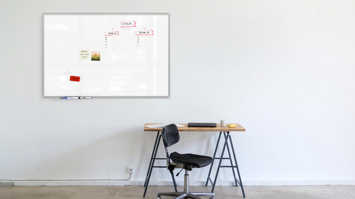 MAGNETISCHES Whiteboard 120x80 cm im Aluminiumrahmen - Reihe TM IDEA® Flex - Weiß, Metall (120/80/1.6cm) - ALLboards