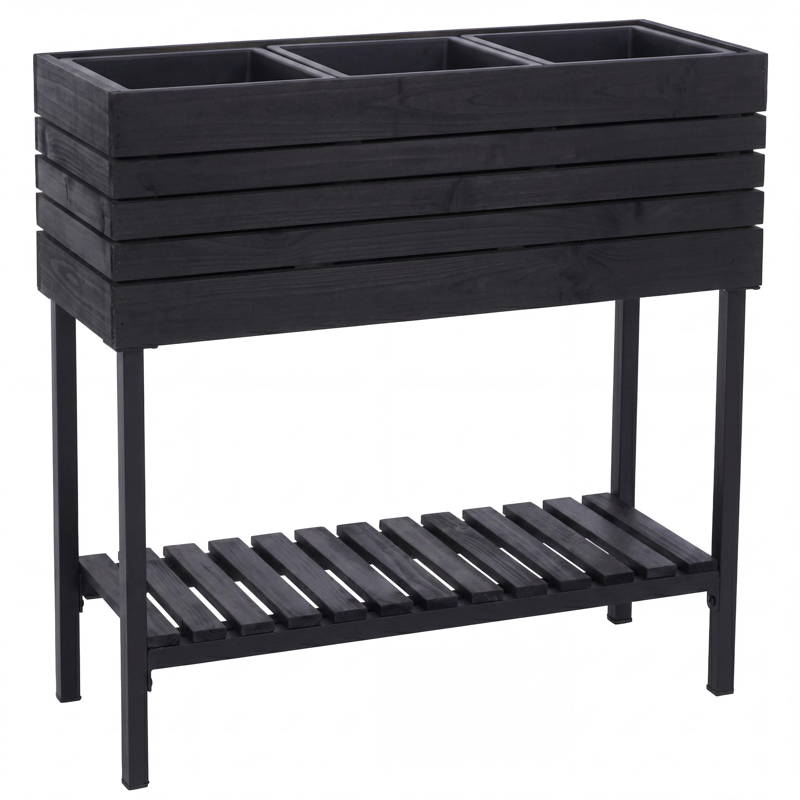 HOCHBEET Schwarz - Schwarz, Holz (80/79/31cm) - MCW