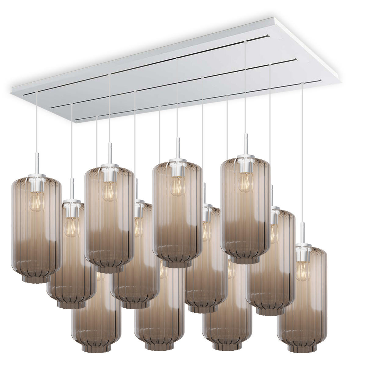 HÄNGELEUCHTE Velo 12-flammig Klar Ø 18cm - Klar/Weiß, Glas (18/18/33cm) - s.luce