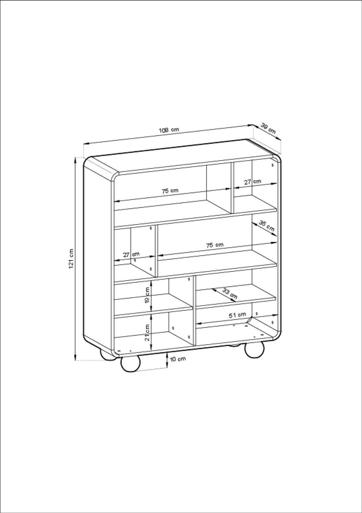 VITRINE ALBION Beige 108x39x121 cm - Beige, Holzwerkstoff (108/121/39cm) - FURNLUX