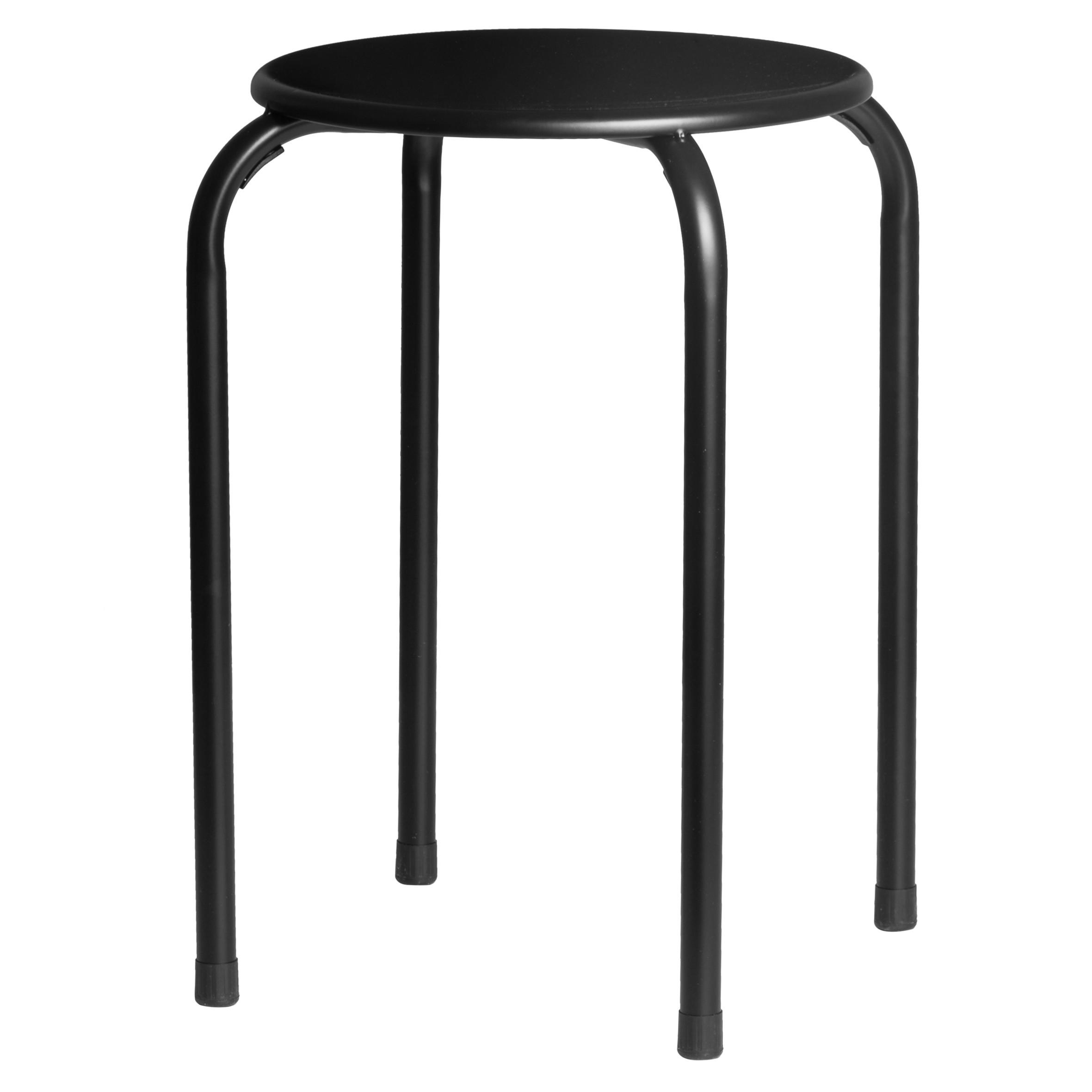 HOCKER Metall Ø 30 cm - Schwarz, Metall (30/44/30cm)