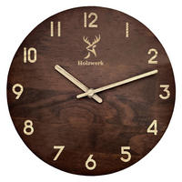WANDUHR Holz Designer WINTERBERG Loft Wand Uhr, braun - Beige/Braun, Holz (25/25/2.2cm) - Holzwerk