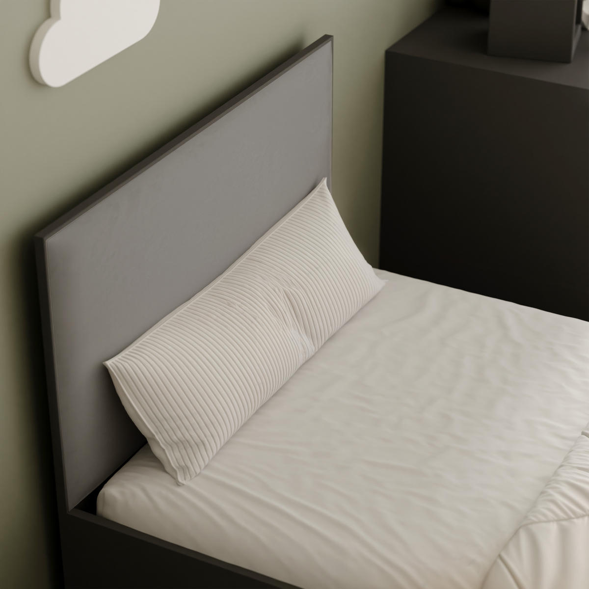 POLSTERBETT SASHI 90/200 cm Bettkasten, ohne Matratze, Schwarz / Grau - Grau, Holz/Holzwerkstoff (90/200cm) - Idohome