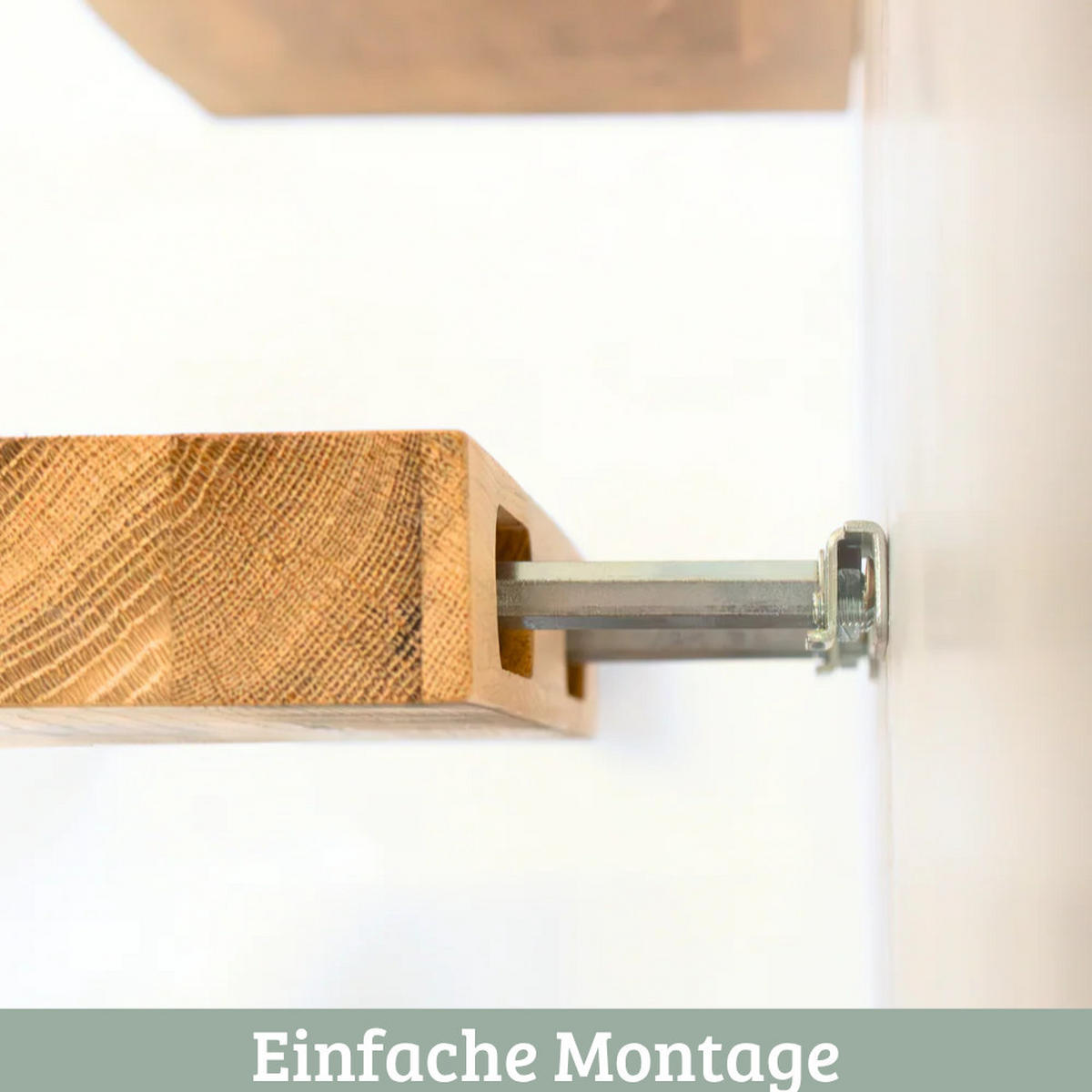 WANDREGAL Holz schwebend KYLO Eichenholz Massiv mit Baumkante 70x22x4 cm - Braun, Holz (70/4/22.2cm) - DELUKE