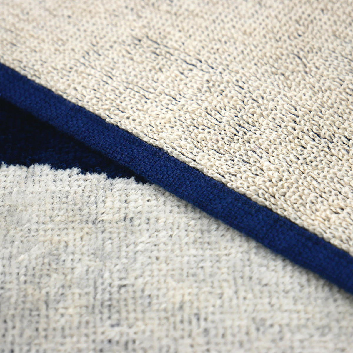 STRANDTUCH Frottee Velours Jacquard Blau 90x170 400g/m² - Sistelo - Blau, Textil (170/90cm) - LE COMPTOIR DE LA PLAGE