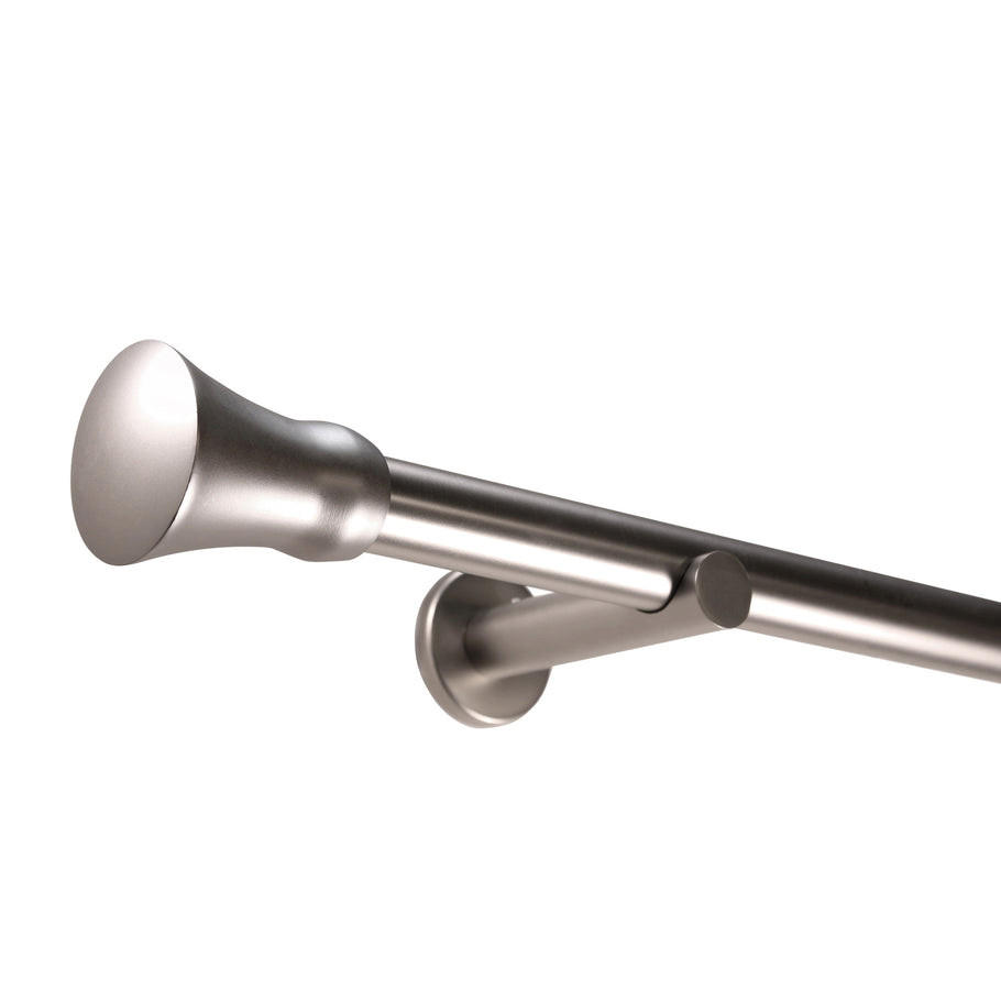 GARDINENSTANGE 1-Lauf Kegel - Silberfarben, Metall (60cm) - Deco-Raum