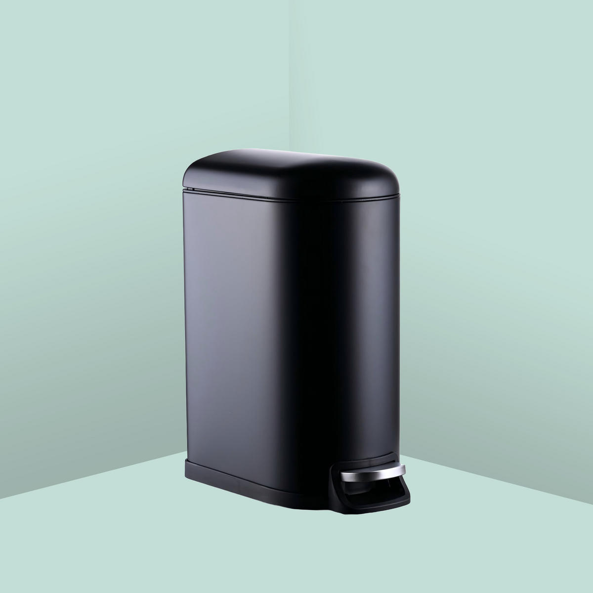 MÜLLEIMER - Schwarz, Kunststoff/Metall (18.5/39/39cm) - Relaxdays