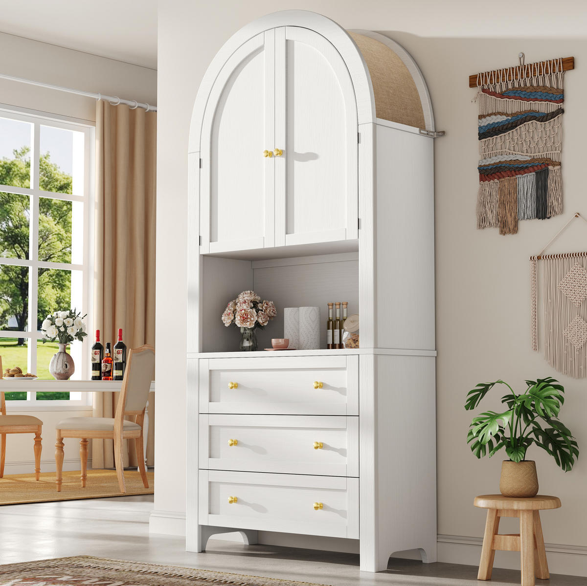 KOMMODE aus MDF 70x35x180cm in Weiß mit 3 Schubladen - Weiß, Holzwerkstoff (70/180/35cm) - Modfu