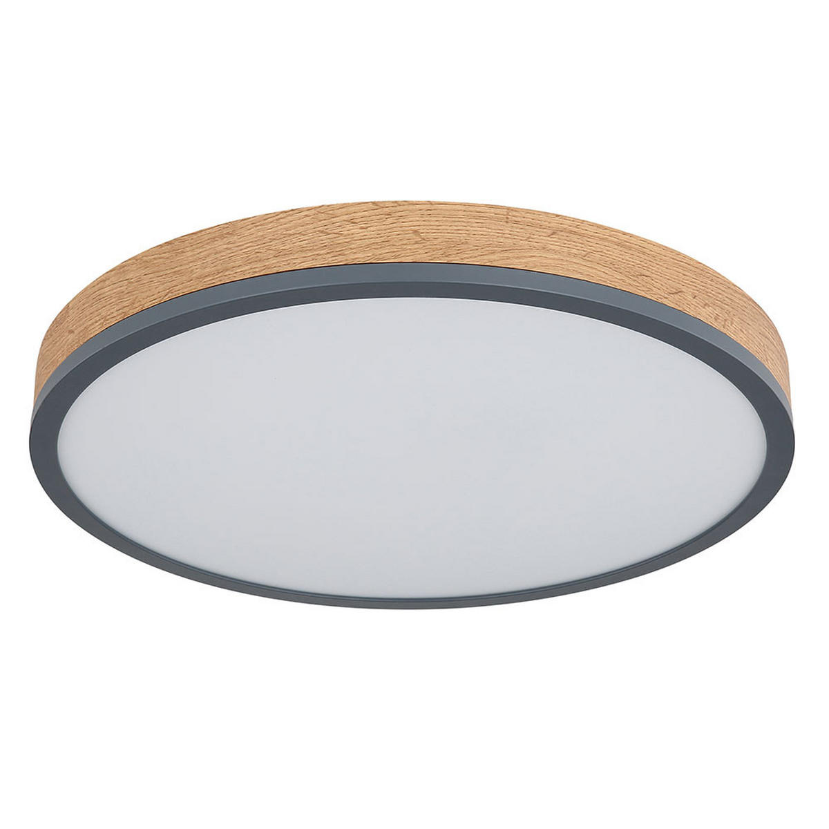 LED DECKENLEUCHTE Holzoptik Braun - Braun, Metall (45/45/8.5cm) - Globo Lighting