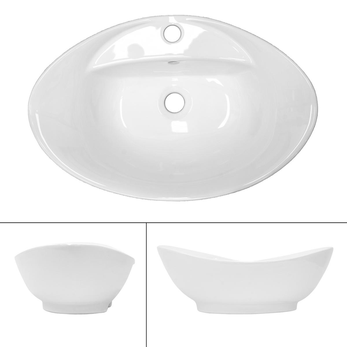 WASCHBECKEN - Weiß, Keramik (39.5/20.5/59cm) - ML-DESIGN